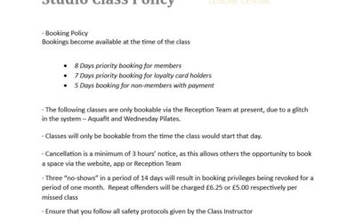 Studio Class Booking Policy